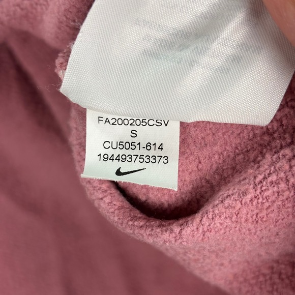 Nike Women's Cropped Pullover Hoodie Pink Orange‎ Logo Swoosh Sz S Casual - Picture 7 of 9